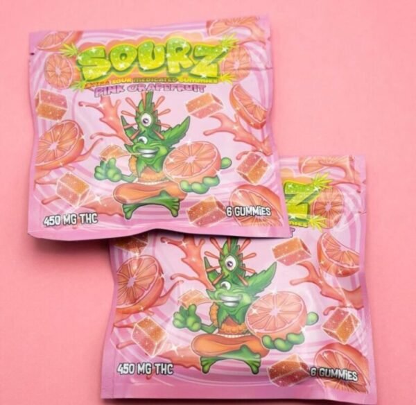 SOURZ EDIBLES PINK GRAPEFRUIT EXTRA MEDICATED 450MG GUMMIES