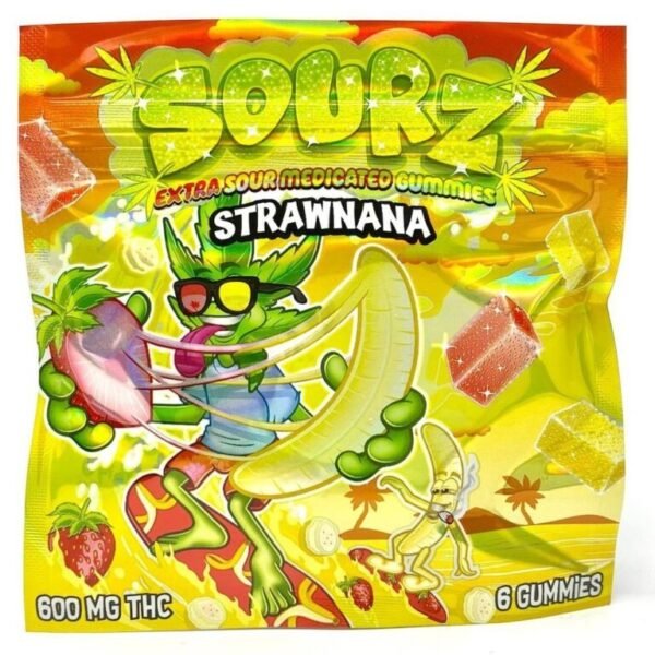 SOURZ STRAWNANA 600MG GUMMIES