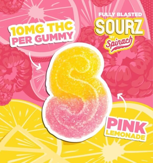 SOURZ PINK LEMONADE 10MG GUMMIES