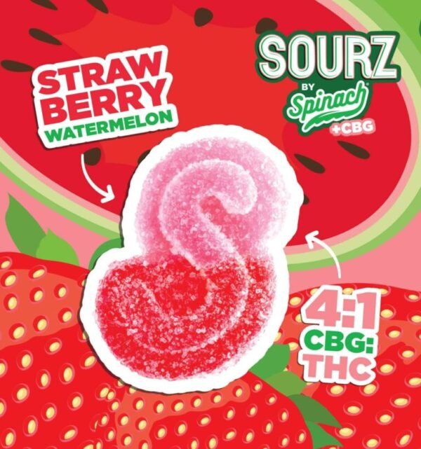 SOURZ STRAWBERRY WATERMELON CBG 10MG GUMMIES